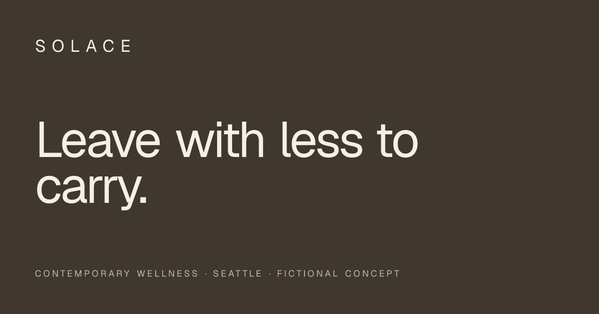 Solace contemporary wellness website concept
